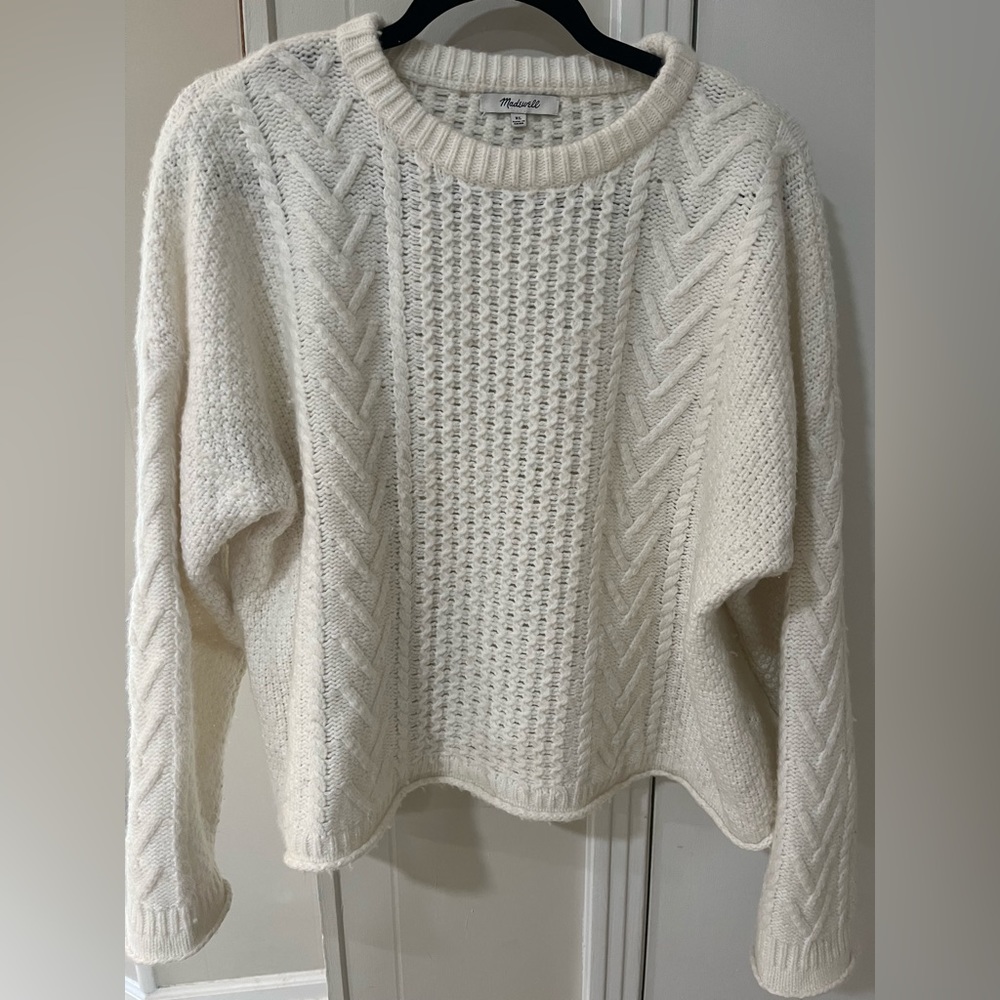 Madewell Cable-knit Wool Pullover Sweater